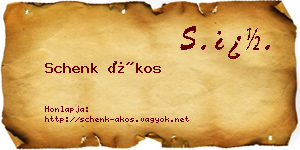 Schenk Ákos névjegykártya